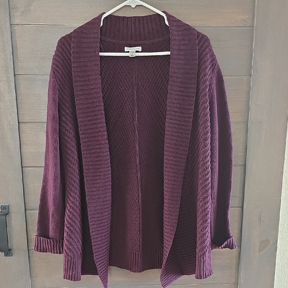 Croft & Barrow Rich Burgundy Open Cardigan